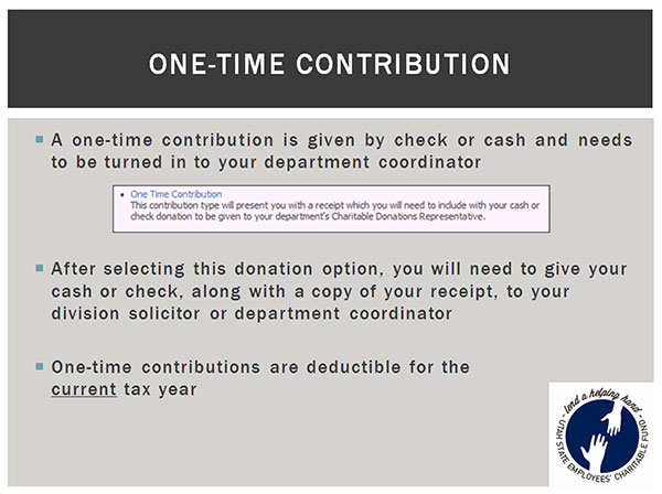 Donation Instructions: One-Time Contribution