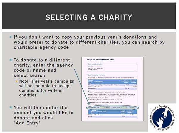 Donation Instructions: Selecting a Charity - Part 2