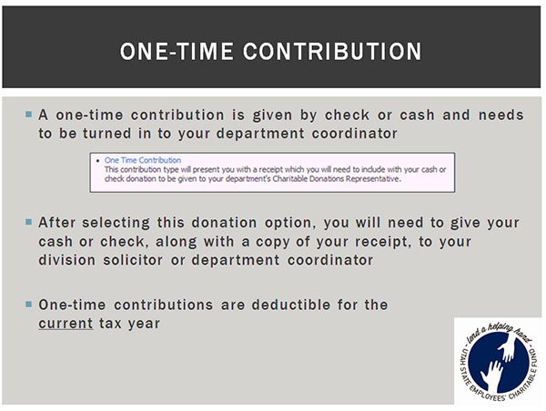 Donation Instructions: One-Time Contribution
